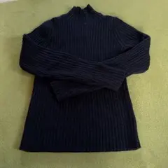 ユニクロ/UNIQLO リブモックネックセーター　ネイビー　M