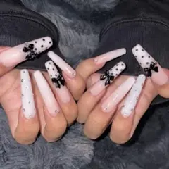 ベイビーブーマ フレンチガーリー ピンクネイルチップロング