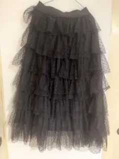 SHEIN ティアードスカート ブラック Lサイズのサムネイル