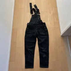 ブラックデニムオーバーオール 130サイズ黒