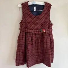 Familiar チェック柄 ジャンバースカート 110