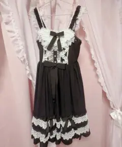 Angelic Pretty ジャンパースカート ジャンスカ JSK ブラック Fashionable Princess JSK by Angelic Pretty