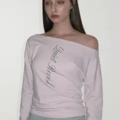 MUSINSA CRANK Off-Shoulder Top Pink