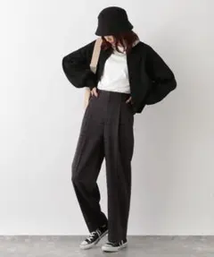 GLOBAL WORK チェック柄 ワイドパンツ M