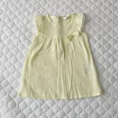 【アカチャンホンポ】フリル付き淡い黄色ワンピース 80