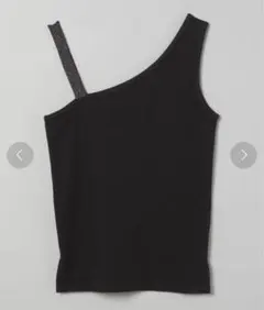 jeanasis ジーナシス アシメラメストラップリブタンク