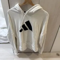 adidas ホワイト フード付きパーカー Dサイズ