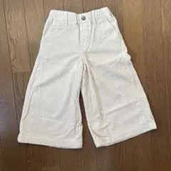 UNIQLO 子供 コーデュロイパンツ ワイドパンツ オフホワイト 110cm