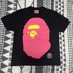 【入手困難】アベイシングエイプ APE 半袖 Tシャツ ブラック ピンク【S】