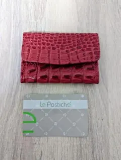 Le Postiche クロコダイル風コインケース　財布 レッド　赤色