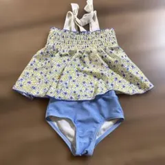 女の子用 セパレート水着 花柄 フリル