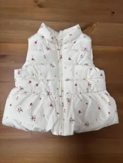 babyGAP 花柄ダウンベスト 中綿ベスト 女の子 90