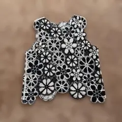 花柄ニットベスト