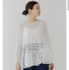 新品タグ付きyoriヨリ　　ストライプティアードチュニック 楽天市場】yori ストライプティアードチュニック ピンク F