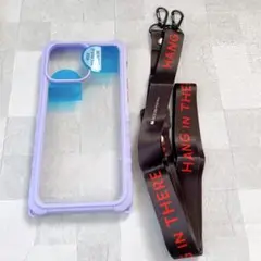 【iPhone 15 Pro Max 】ケース ストラップ付き　パープル