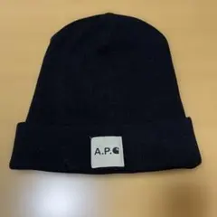 A.P.C. ネイビー ニット帽 ワンサイズ