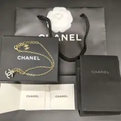 CHANEL ココマーク ネックレス ゴールド ラインストーン　美品のサムネイル