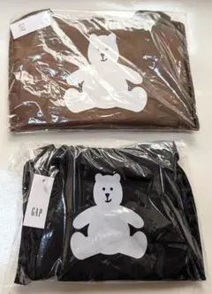 Gapロゴ BIGエコバッグ ギャップ ブラウン大 ＋ ブラック ２個セットのサムネイル