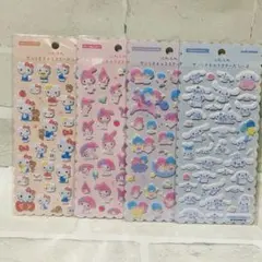 ふわふわサンリオキャラクターズし〜る 4枚　まとめ売り キティ シナモン