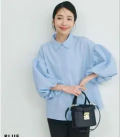 美品enchainementアンシェヌマンバルーンスリーブ ゆったりブラウス 