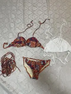 水着 レディース セパレート オレンジ系 9M（Mサイズ）