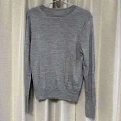 【美品】無印良品グレー ウール 長袖セーター M
