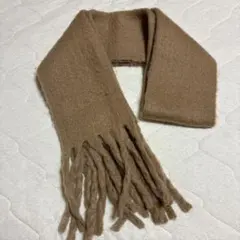 ベージュ フリンジ付き マフラー