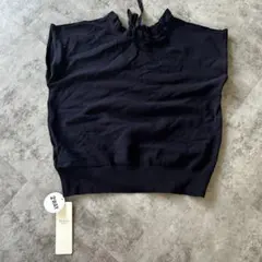 新品未使用　techichi フリルネック前後2wayニット　トップス　ネイビー