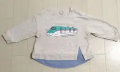 petit mainプティマイン 【特急コラボ】ステッチ長袖トレーナー 90cm