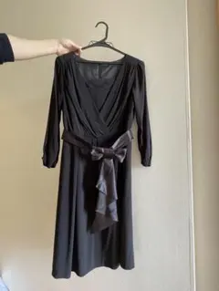 ブラックラップワンピース ドレス