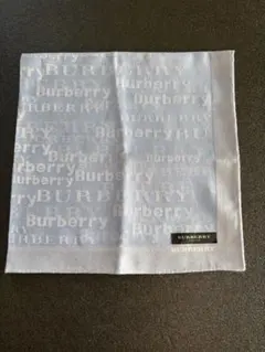 【新品未使用】BURBERRY バーバリー ハンカチ ロゴ総柄 ライトブルーのサムネイル