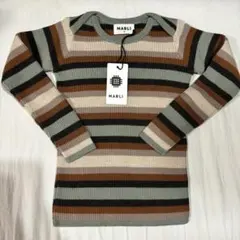 MABLI mabli マブリ　ボーダー　ストライプ　リブニット　4y 23AW