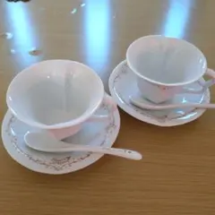 ステッチ　カップ&ソーサー　2客セット