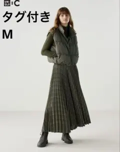 UNIQLO C ユニクロ プリーツロングスカート グリーン Mサイズ