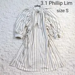 [美品]3.1 Phillip Limポプリンパフスリーブワンピース　タイリボン