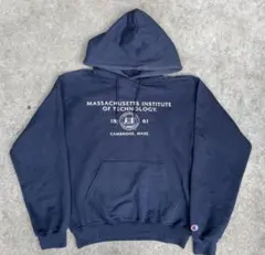 90s champion パーカー カレッジロゴ 古着 ネイビー