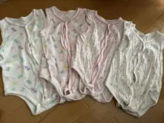 ベビー下着　ロンパース　4点セット50 60 65 女の子　肌着　くまちゃん