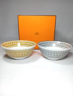 新品★エルメス モザイク24 ゴールド ライスボウル　茶碗4個（2個✖️2セット） 新品☆エルメス モザイク24 ゴールド ライスボウル 茶碗4個（2個✖️2