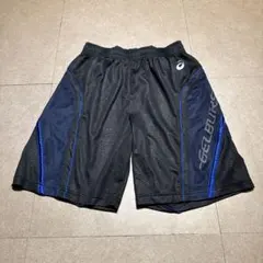 ASICS アシックス　ジャージ　ハーフパンツ　ランニング　M 黒　青