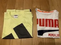 adidas イエロー Tシャツ & PUMA ホワイト Tシャツ セット