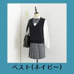 スクールベスト ネイビー Vネック 制服 学生服 新品 フリーサイズ