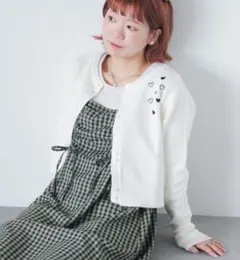ehka sopo エヘカソポ ハート刺繍カーディガン アイボリーのサムネイル