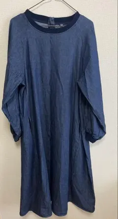 しまむら　デニム風長袖ワンピース