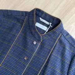 マドリガル　ステンカラー　ワンピース　紺チェック