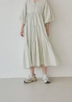 ollun stripe tiered one piece オルン きりまる - メルカリ