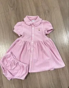 お値下げ⭐︎美品Ralph Lauren ピンクストライプワンピース 12M