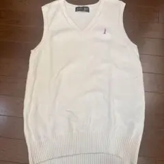 イーストボーイ ベスト 11号 m ホワイト Vネック ニット スクールベスト