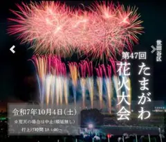 4인석 타마가와 불꽃놀이 축제 10/4 [도쿄 내 배송]