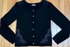 axes femme黒 バラ刺繍 ニットカーディガン