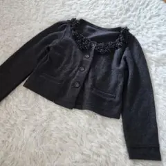 BLESS ブレス カーディガン フリンジ レース グレー ウール 100%